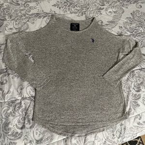U.S. Polo Assn. Gray Open Shoulder Sweater - Size Small